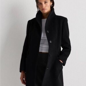 Quince Wool and Cashmere Cocoon Coat in Black Size Large